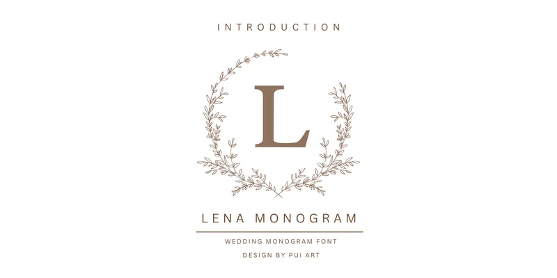 Lena Monogram Font by Pui Art by Pui Art — Decorative Font