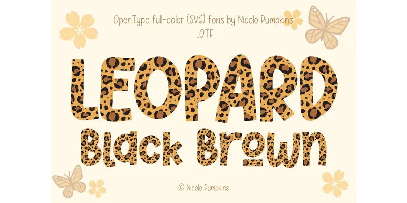 Leopard Black Brown Font by Nicolo Pumpkins โ Color Fonts Font