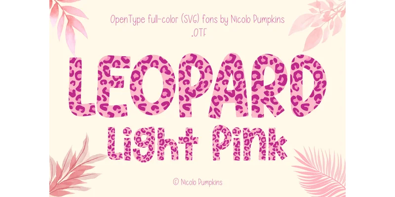 Leopard Light Pink Font by Nicolo Pumpkins โ Color Fonts Font