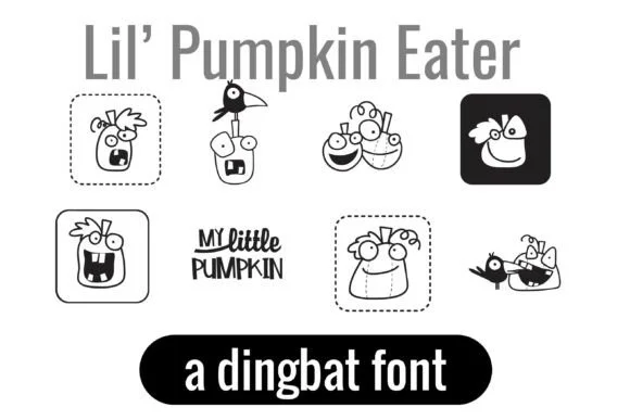 Lil' Pumpkin Eater Dingbats by Illustration Ink — Dingbats Font