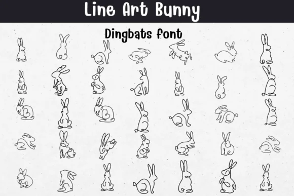 Line Art Bunny by Sontaya — Dingbats Font