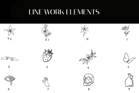 Line Work Elements by Heartcraft Atelier — Dingbats Font — thumbnail 4