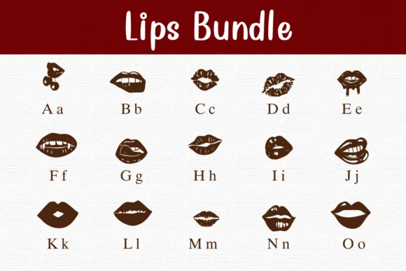 Lips Bundle by Nongyao — Dingbats Font — thumbnail 2