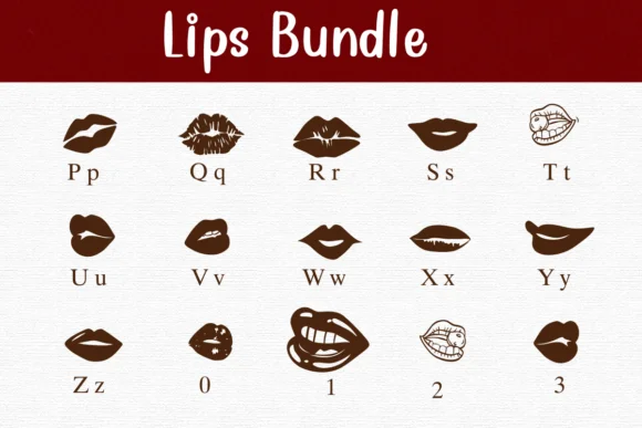 Lips Bundle by Nongyao — Dingbats Font — thumbnail 3