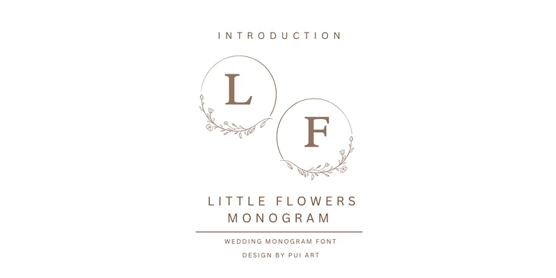 Little Flowers Monogram Font by Pui Art by Pui Art — Decorative Font