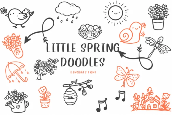 Little Spring Doodles by CHANOK — Dingbats Font