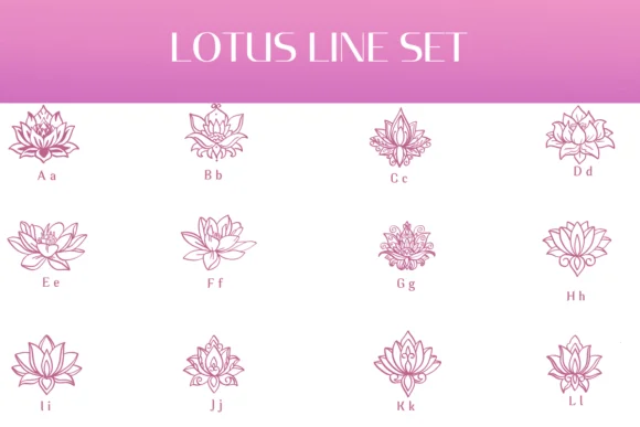Lotus Line Set by Heartcraft Atelier — Dingbats Font — thumbnail 2
