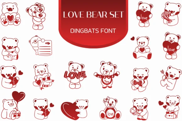 Love Bear Set by Heartcraft Atelier — Dingbats Font