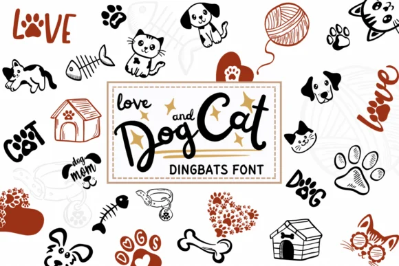 Love Dog and Cat by PraewDesigns — Dingbats Font