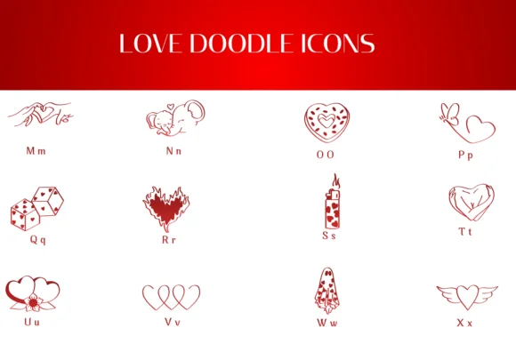 Love Doodle Icons by Heartcraft Atelier — Dingbats Font — thumbnail 3