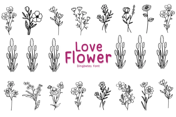 Love Flower by Chonada — Dingbats Font