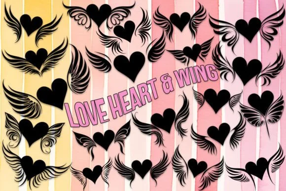 Love Heart &amp; Wing by MOMAT THIRTYONE — Dingbats Font