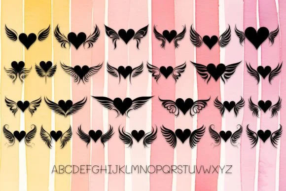 Love Heart &amp; Wing by MOMAT THIRTYONE — Dingbats Font — thumbnail 2