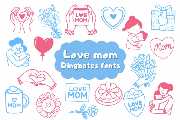 Love Mom by Natchuta — Dingbats Font