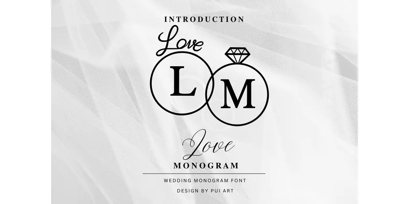 Love Monogram Font by Pui Art by Pui Art — Decorative Font