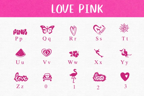 Love Pink by Nongyao — Dingbats Font — thumbnail 3