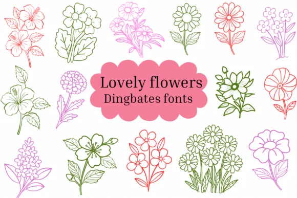 Lovely Flowers by Natchuta — Dingbats Font