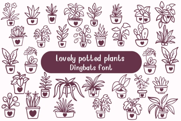 Lovely Potted Plants by Nongyao — Dingbats Font