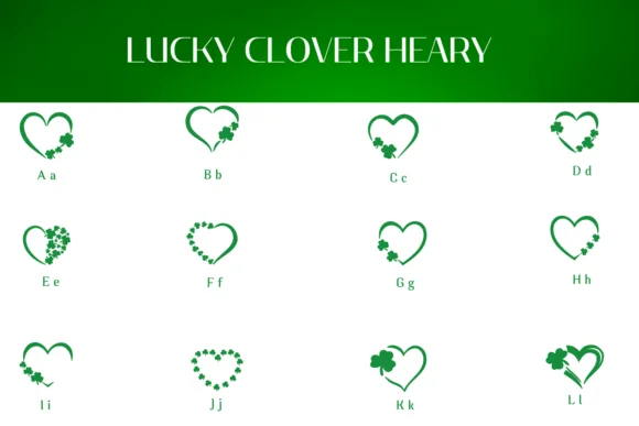 Lucky Clover Hearts by Heartcraft Atelier — Dingbats Font — thumbnail 2