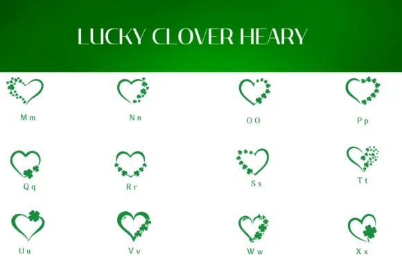 Lucky Clover Hearts by Heartcraft Atelier — Dingbats Font — thumbnail 3