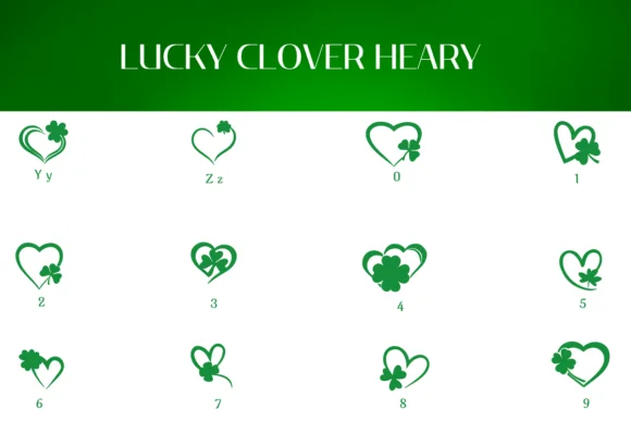 Lucky Clover Hearts by Heartcraft Atelier — Dingbats Font — thumbnail 4