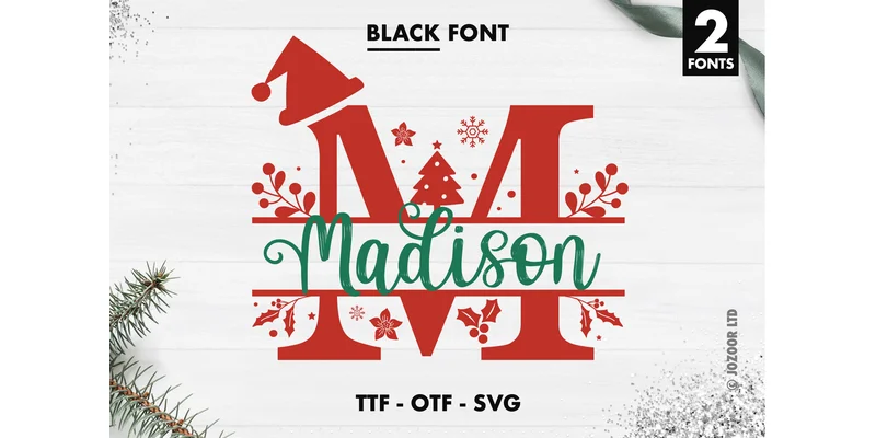 Madison Christmas Split Monogram Font by Jozoor by Jozoor — Decorative Font