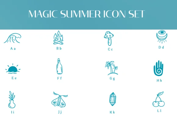 Magic Summer Icon Set by Heartcraft Atelier — Dingbats Font — thumbnail 2