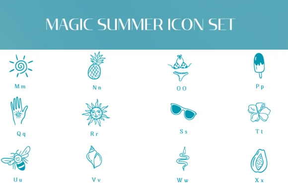 Magic Summer Icon Set by Heartcraft Atelier — Dingbats Font — thumbnail 3