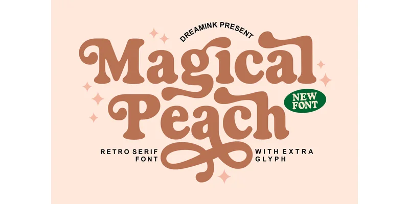 Magical Peach Font by Dreamink (7ntypes) — Display Font