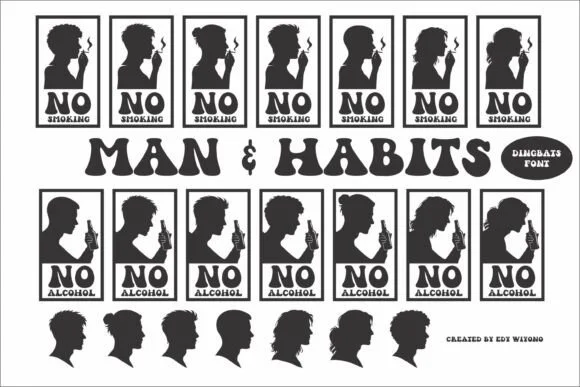 Man & Habits by edywiyonopp — Dingbats Font
