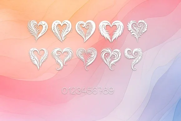 Maori Feathers Heart by MOMAT THIRTYONE — Dingbats Font — thumbnail 3