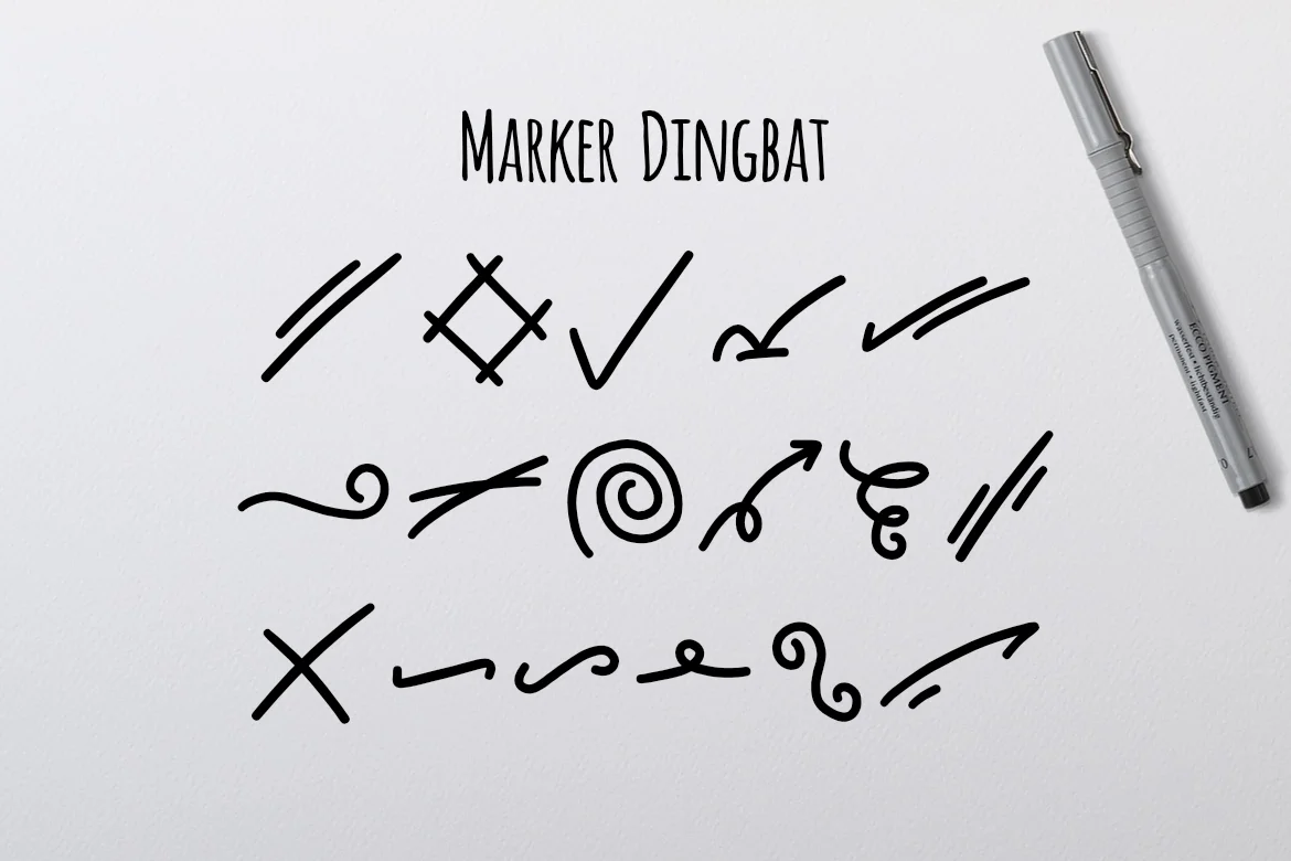 Marker Dingbat by LebahStudio — Dingbats Font