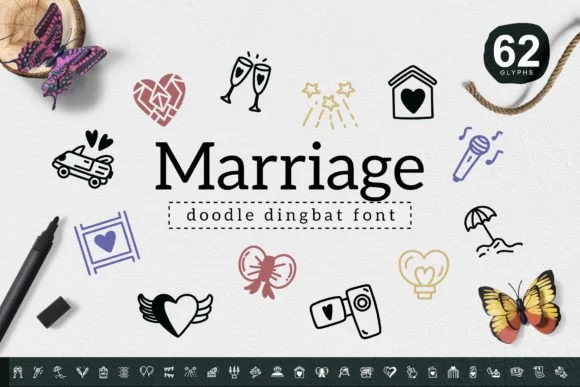 Marriage by YandiDesigns β Dingbats Font