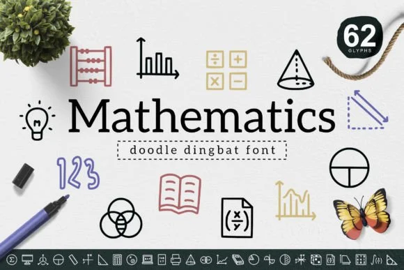 Mathematics by YandiDesigns — Dingbats Font