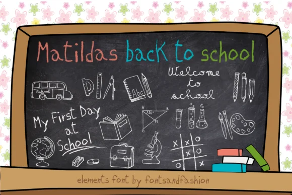Matildas Back to School by Fontsandfashion — Dingbats Font