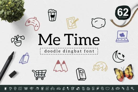 Me Time by YandiDesigns — Dingbats Font