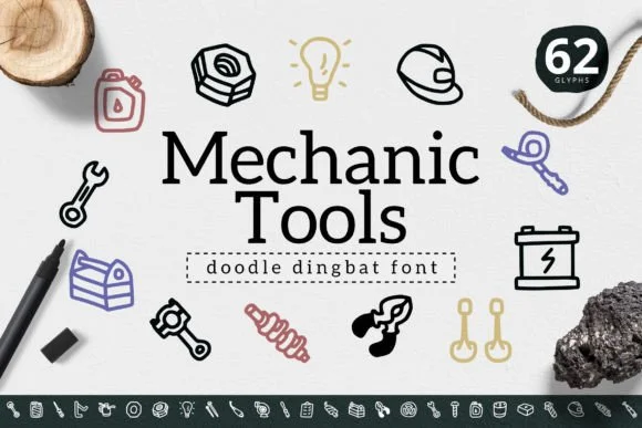 Mechanic Tools by YandiDesigns — Dingbats Font