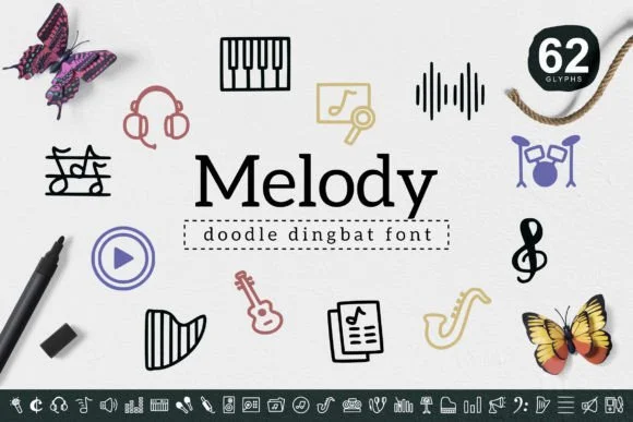 Melody by YandiDesigns — Dingbats Font