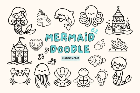 Mermaid Doodle by Babymimiart — Dingbats Font