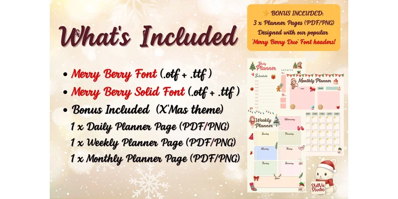 Merry Berry Duo Font by StillViiStudio — Display Font — thumbnail 2