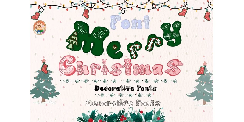 Merry Christmas Font by Noomam Happy digital Art by Noomam Happy digital Art — Decorative Font