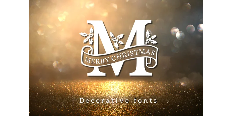 Merry Christmas Monogram Font by Pui Art by Pui Art — Decorative Font
