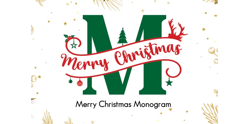 Merry Christmas Monogram Font by QueenCraft by QueenCraft — Decorative Font