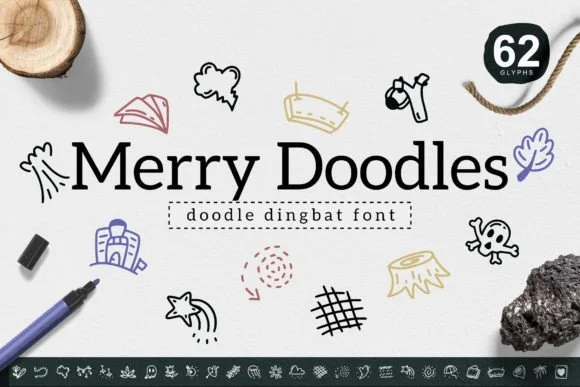 Merry Doodles by YandiDesigns — Dingbats Font
