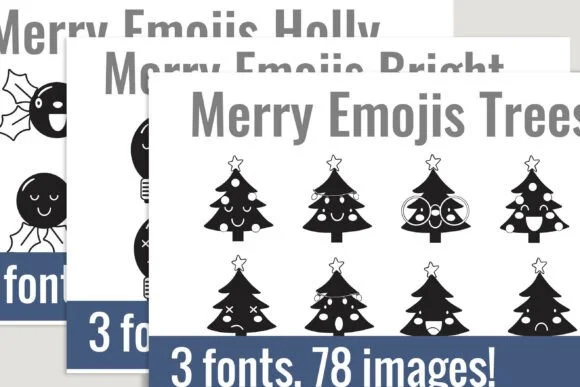 Merry Emojis Trees Dingbats by Illustration Ink — Dingbats Font