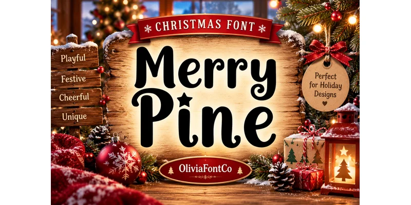 Merry Pine Font by OliviaFontCo by OliviaFontCo — Display Font