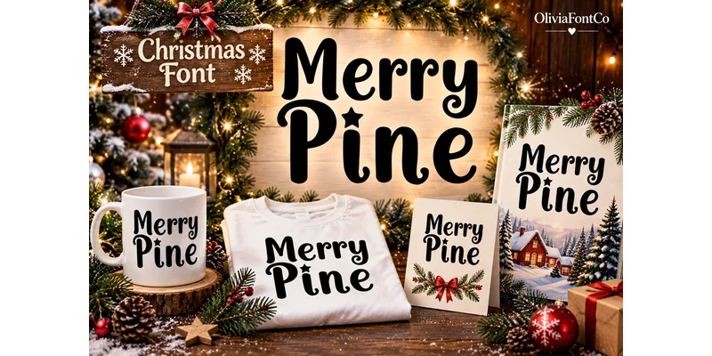 Merry Pine Font by OliviaFontCo by OliviaFontCo — Display Font — thumbnail 2
