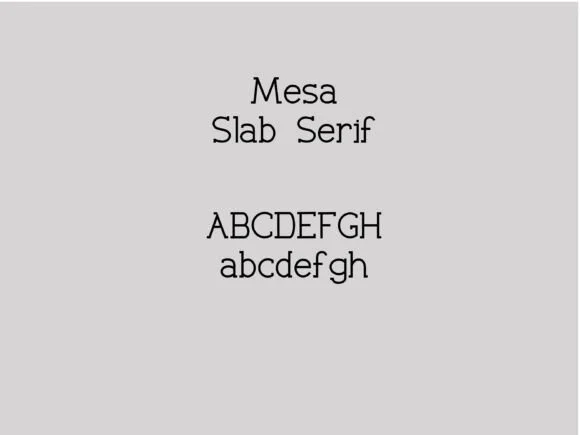 Mesa Slab Serif by Barbara Zimmermann — Slab Serif Font