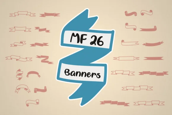 MF 26 Banners by Misti — Dingbats Font