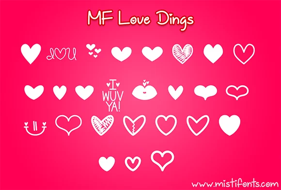 MF Love Dings by Misti — Dingbats Font